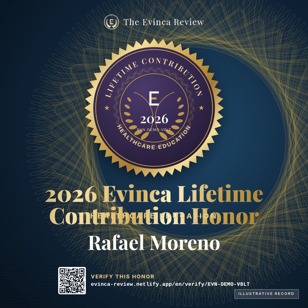 2026 Evinca Lifetime Contribution Honor — Healthcare Education badge